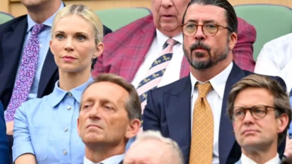 Grohl and Blum dressed up to see the Wimbledon men's championship match