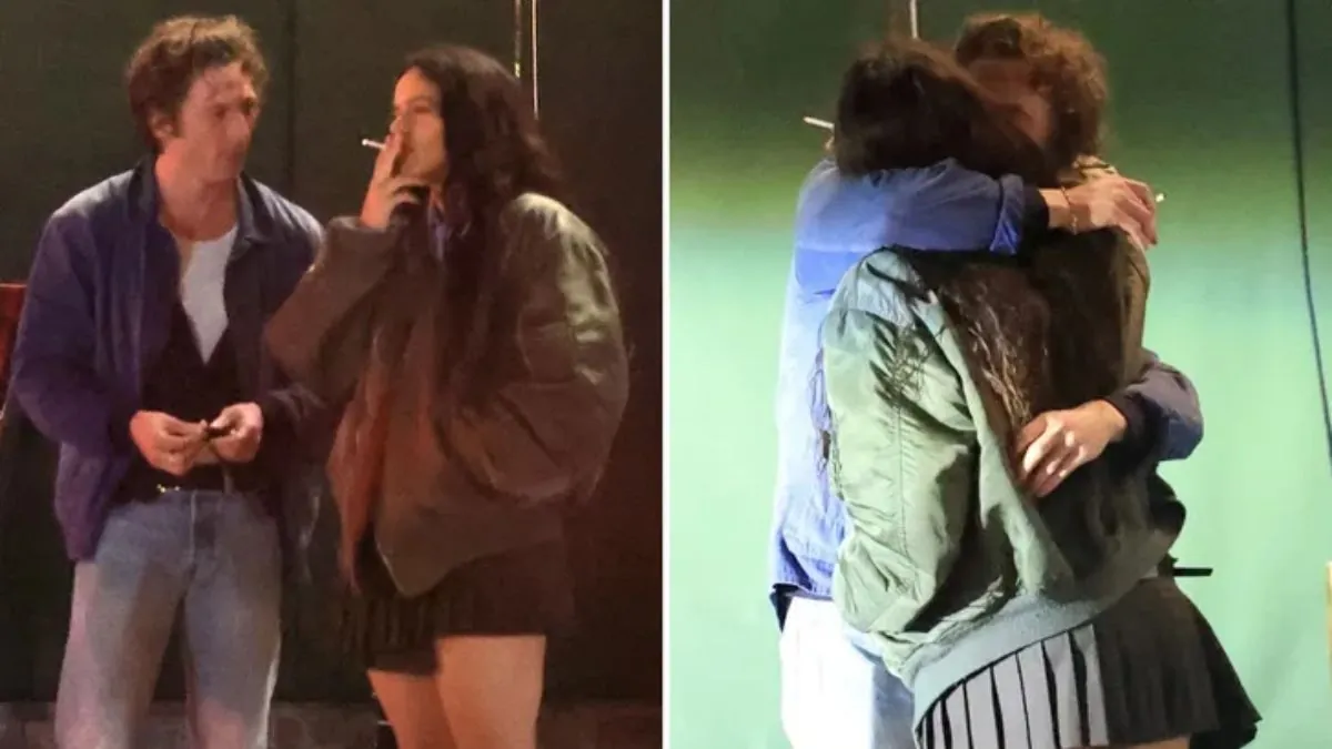 Jeremy Allen White and Rosalía are looking like a couple twin flames ... kissing and hugging on date night, outside a restaurant in L.A.'s Westwood neighborhood