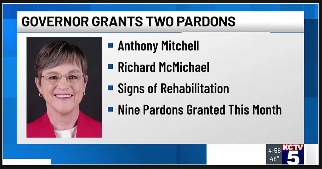 Kansas Governor issues two additional pardons ahead of the holiday season