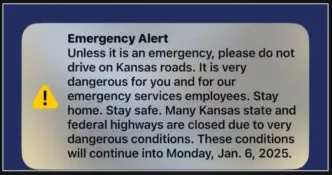 Kansas declares state of emergency due to severe winter storm conditions