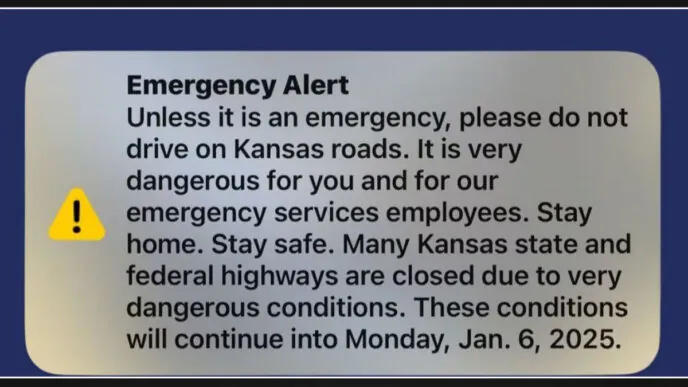 Kansas declares state of emergency due to severe winter storm conditions